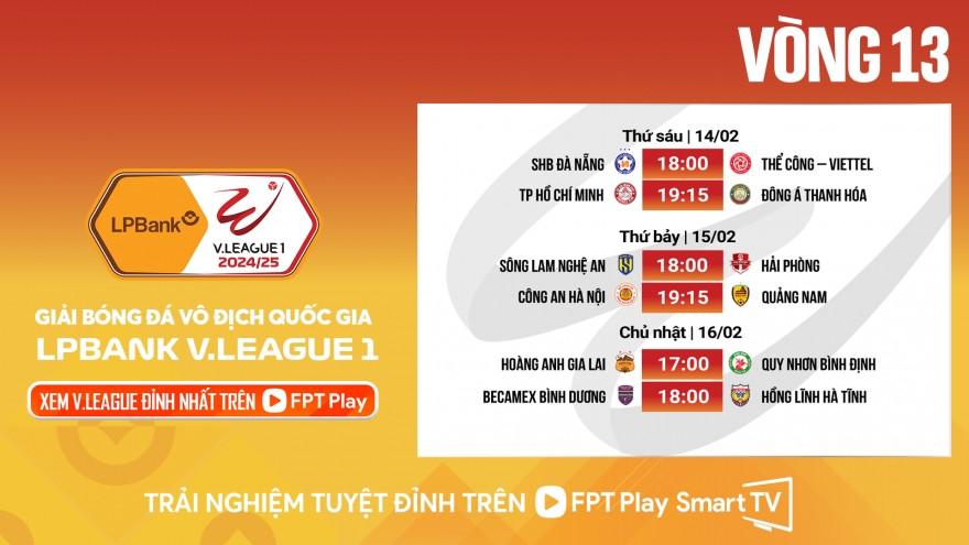 Lịch thi đấu và áp dụng VAR vòng 13 V-League 2024/2025